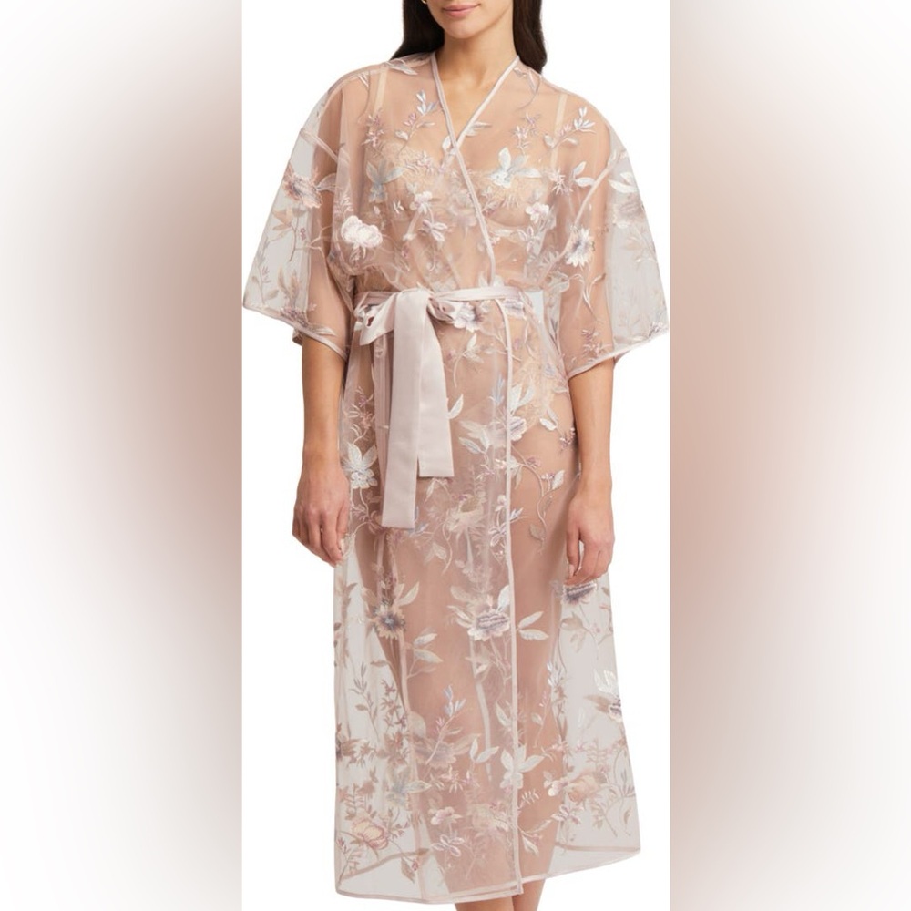 Rya Collection Stunning Sheer Organza Robe M/L